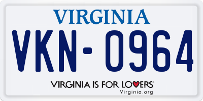 VA license plate VKN0964