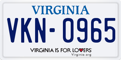 VA license plate VKN0965