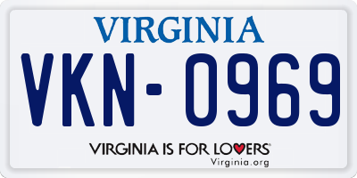 VA license plate VKN0969