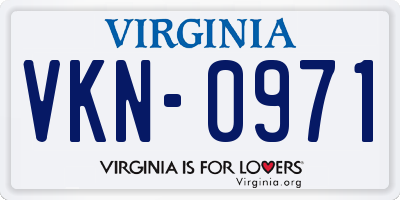 VA license plate VKN0971