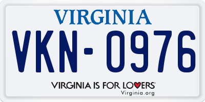 VA license plate VKN0976