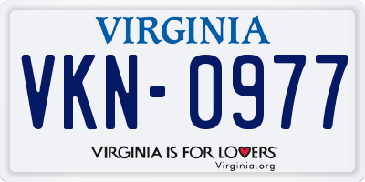 VA license plate VKN0977