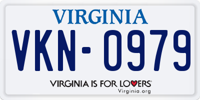 VA license plate VKN0979