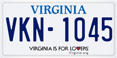 VA license plate VKN1045