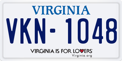 VA license plate VKN1048