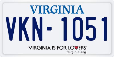 VA license plate VKN1051