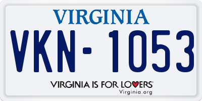 VA license plate VKN1053