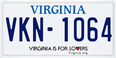 VA license plate VKN1064