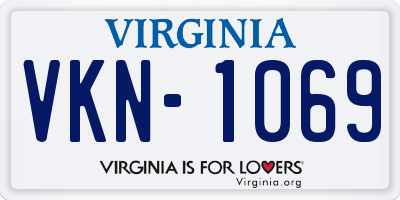 VA license plate VKN1069