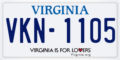 VA license plate VKN1105