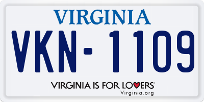 VA license plate VKN1109