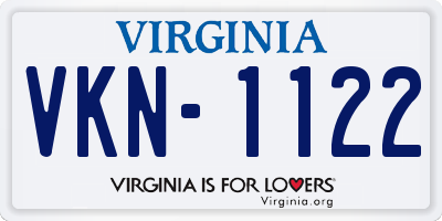 VA license plate VKN1122