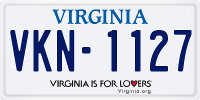 VA license plate VKN1127