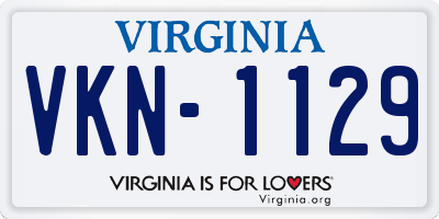 VA license plate VKN1129