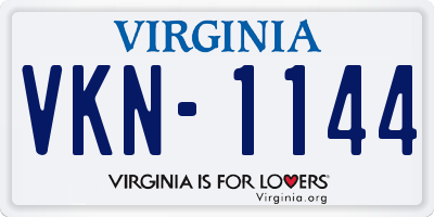 VA license plate VKN1144