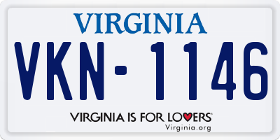 VA license plate VKN1146