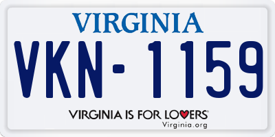 VA license plate VKN1159