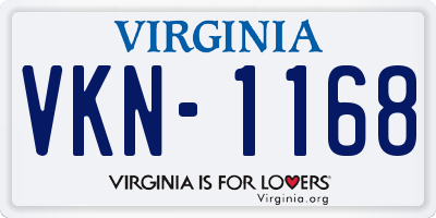 VA license plate VKN1168