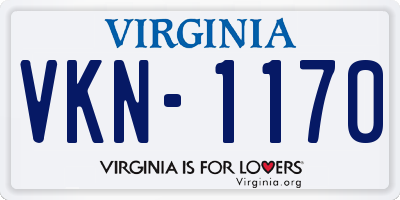 VA license plate VKN1170