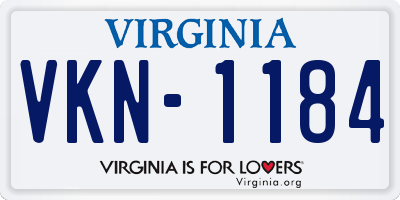 VA license plate VKN1184