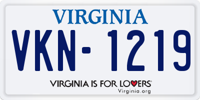 VA license plate VKN1219