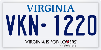 VA license plate VKN1220