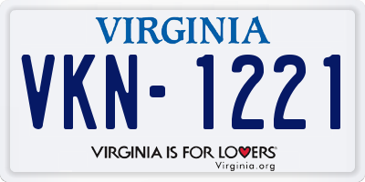 VA license plate VKN1221