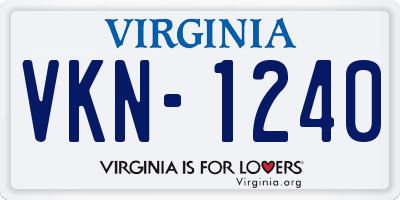 VA license plate VKN1240