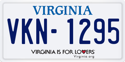 VA license plate VKN1295
