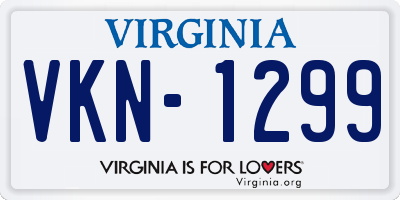 VA license plate VKN1299