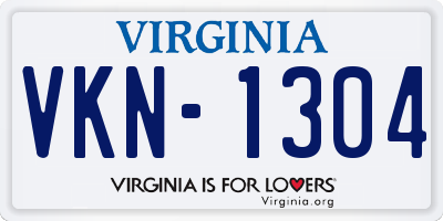 VA license plate VKN1304
