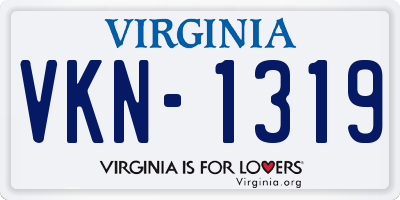 VA license plate VKN1319
