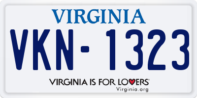 VA license plate VKN1323