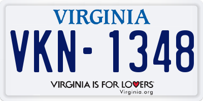 VA license plate VKN1348
