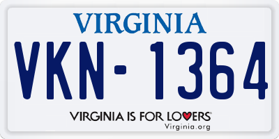 VA license plate VKN1364
