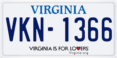 VA license plate VKN1366