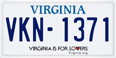 VA license plate VKN1371