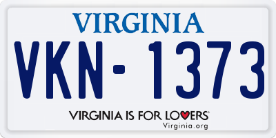VA license plate VKN1373