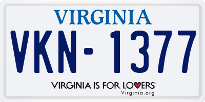 VA license plate VKN1377