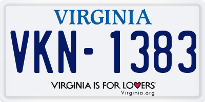 VA license plate VKN1383