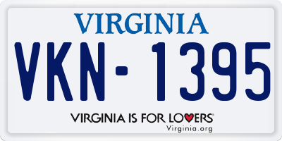 VA license plate VKN1395
