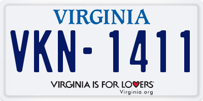 VA license plate VKN1411