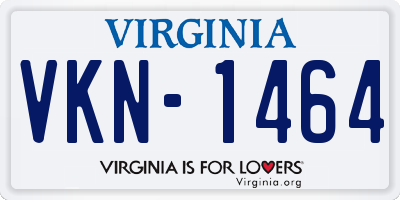 VA license plate VKN1464