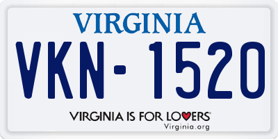 VA license plate VKN1520