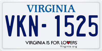 VA license plate VKN1525