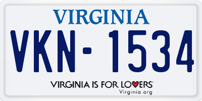 VA license plate VKN1534