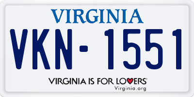 VA license plate VKN1551