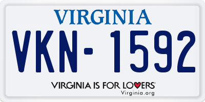 VA license plate VKN1592