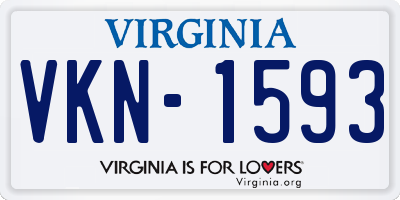 VA license plate VKN1593