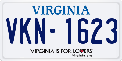 VA license plate VKN1623